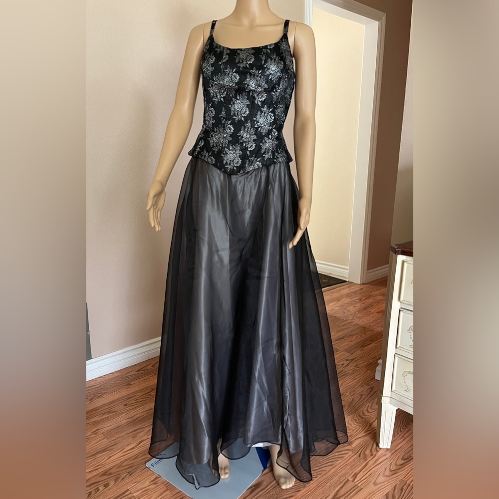 Dave & Johnny Black &  Silver Dress – Vintage – Size 13/14